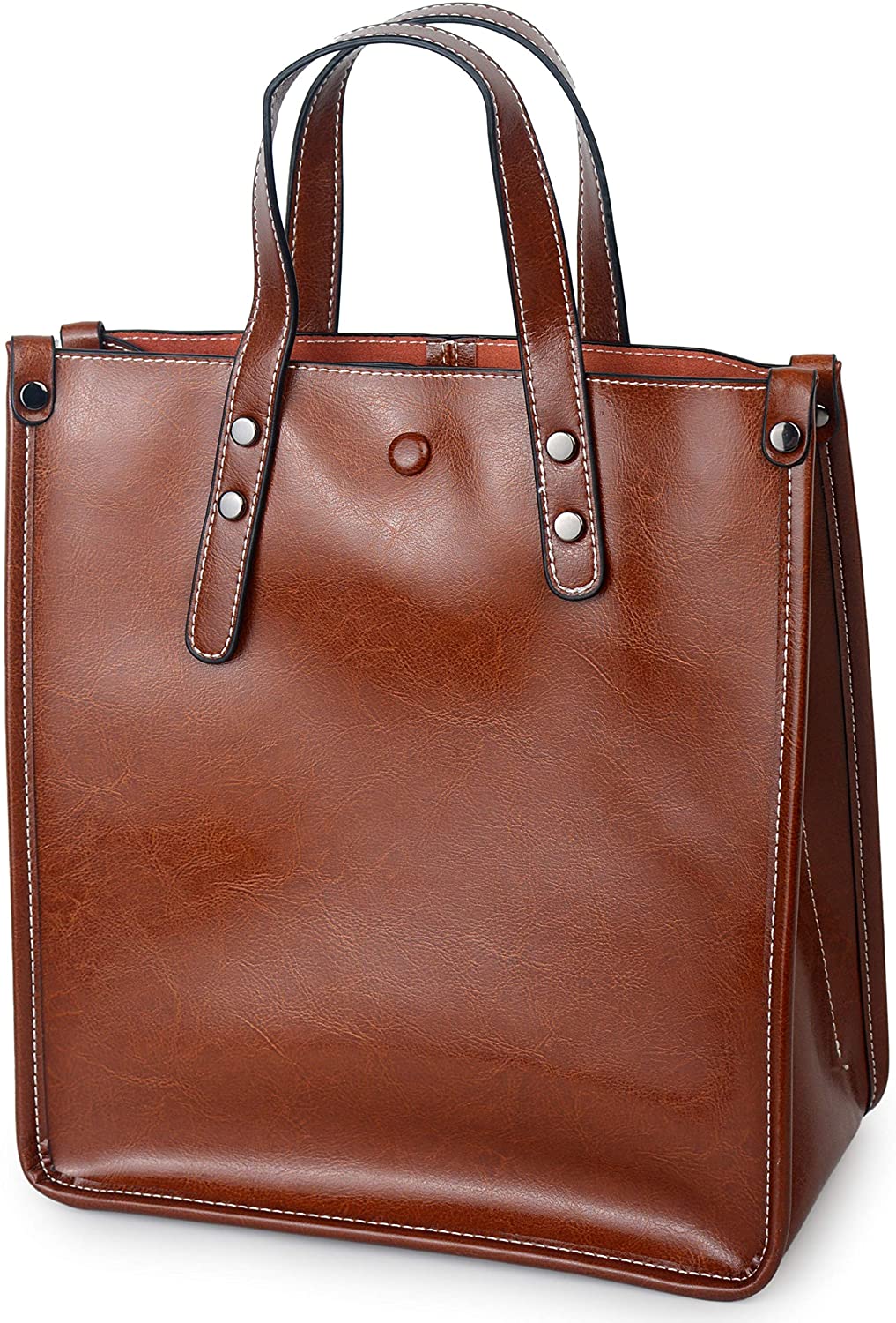 Price:$46.99    Women's Leather Designer Top Handle Satchel Handbags Tote Purses Shoulder Bags (Brown)  Clothing