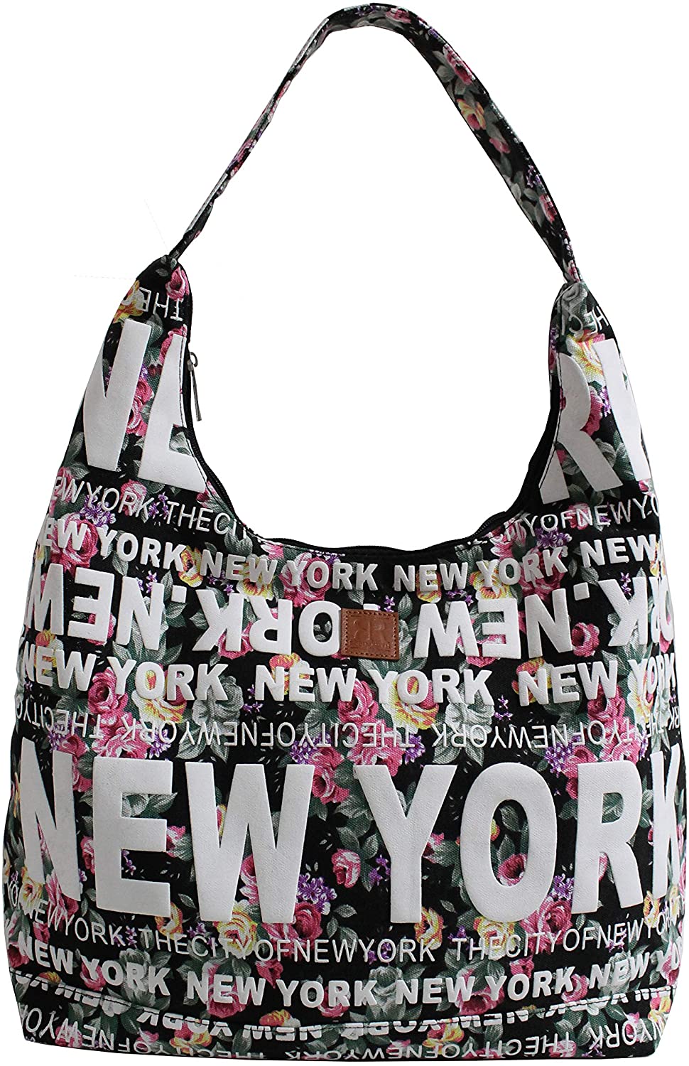 Price:$27.00    Robin Ruth New York Floral Cotton Hobo Large Shoulder Bag (Black)  Clothing