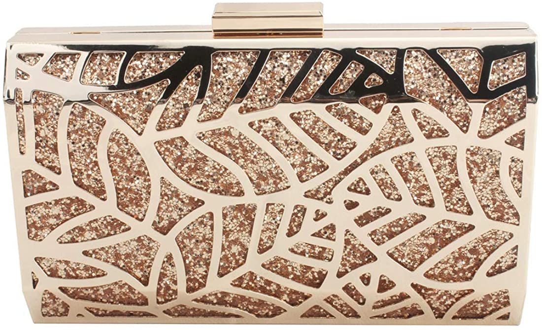 Price:$23.99 LETODE Women Evening Bags Sparkling crossbody bag shoulder bags Metal Hollow Designer Wedding Party Clutch Purse (6080-GOLD)  Handbags   
