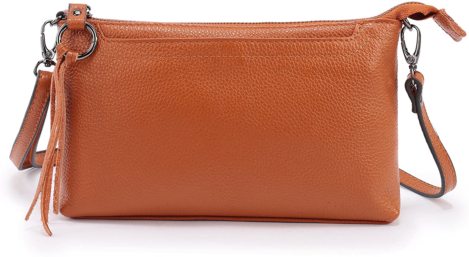 Price:$19.90    Lanvera Women's Crossbody Shoulder Bag Genuine Leather Zipper Clutch Purse Wallet Handbag (Brown)  Clothing