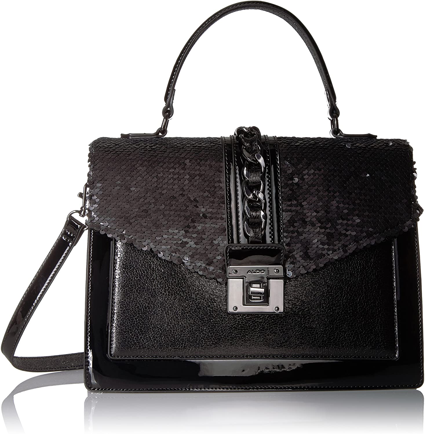 Price:$75.00 ALDO Filinna, Black Leather  Handbags   