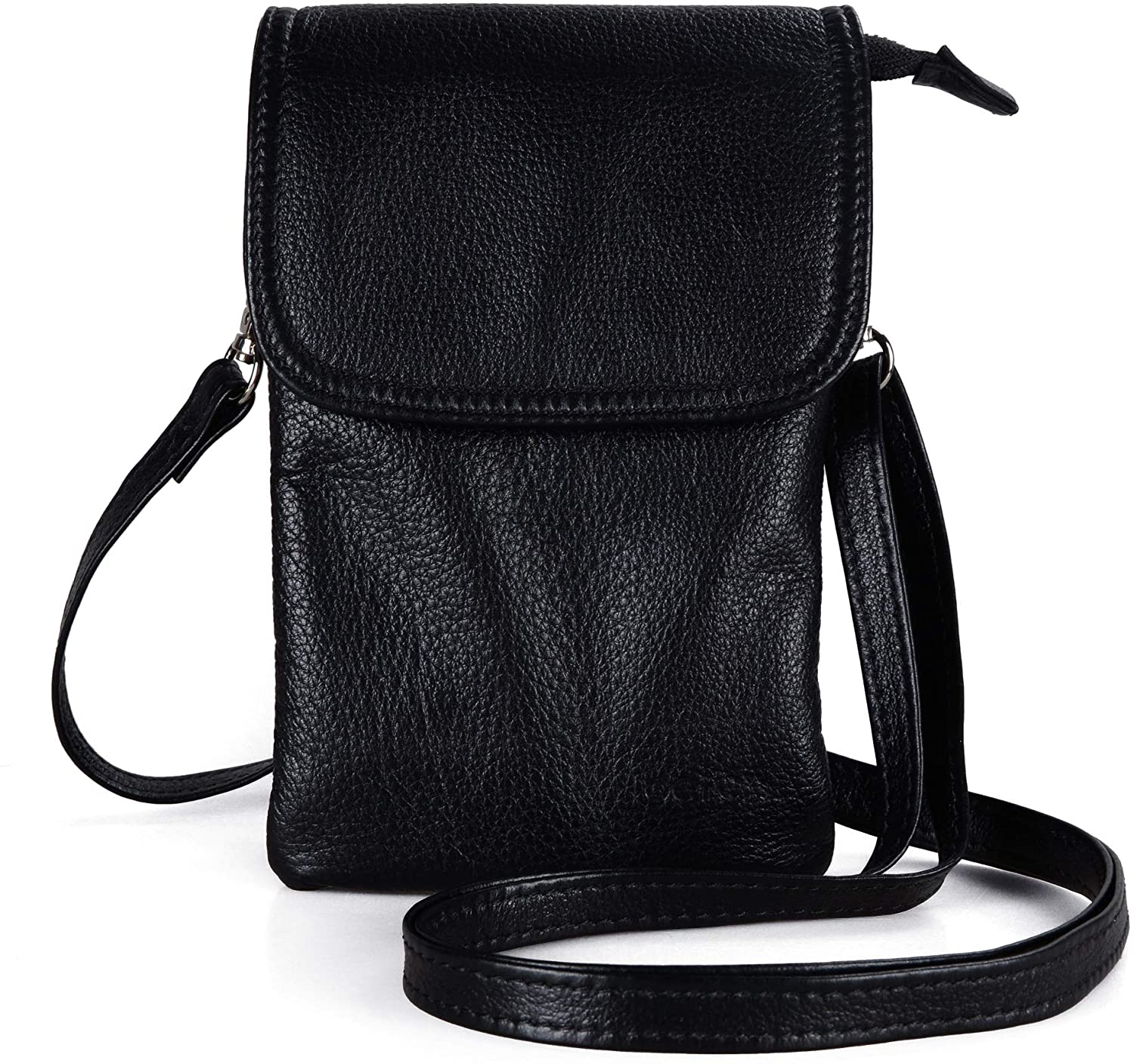 Price:$19.99    befen Small Black Leather Cell Phone Holder Case Crossbody Wallet Purse Mini Smartphone Shoulder Pouch Bags for Women  Clothing