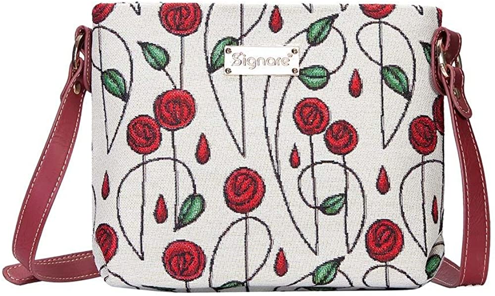 Price:$26.76    Signare Tapestry Crossbody Purse Small Shoulder Bag for Women with Charles Rennie Mackintosh Rose Art Nouveau Design (XB02-RMSP)  Clothing