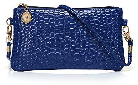 Price:$8.30 Women's Mini Crocodile Leather Clutch Shoulder Bag (Blue)  Handbags   