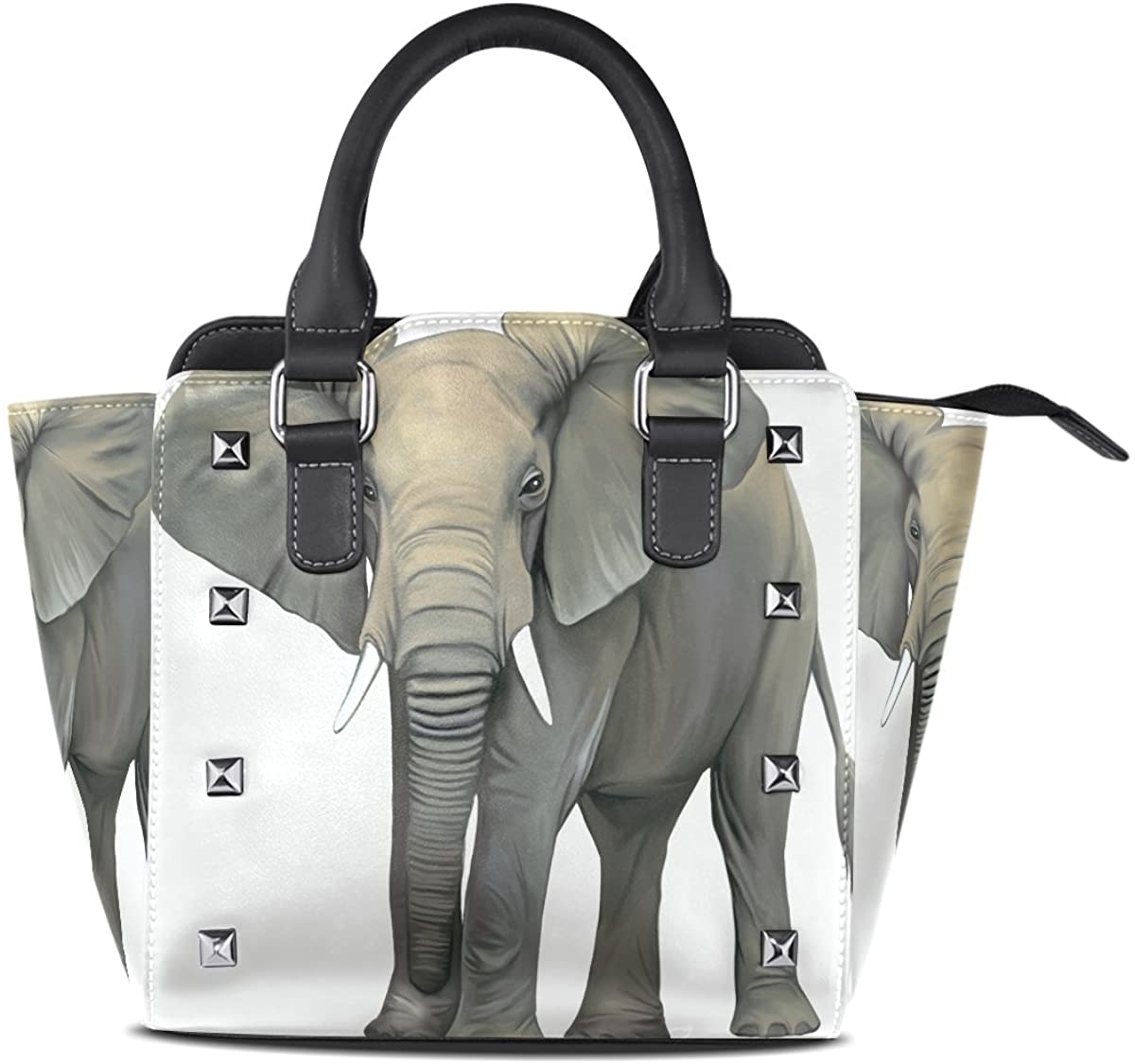 Price:$43.99    Womens Animal Elephant Leather Handbags Purses Shoulder Tote Satchel Bags  Clothing