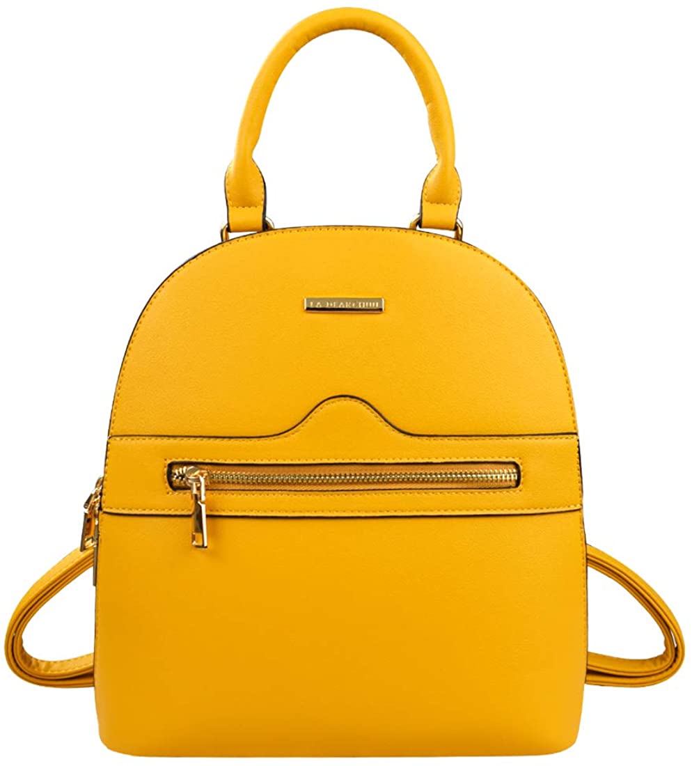 Price:$44.99    Backpack Purse for Women Designer Leather Travel Bag Shoulder Bag Fashion Backpack School Bag for Teen Girls Yellow  Clothing