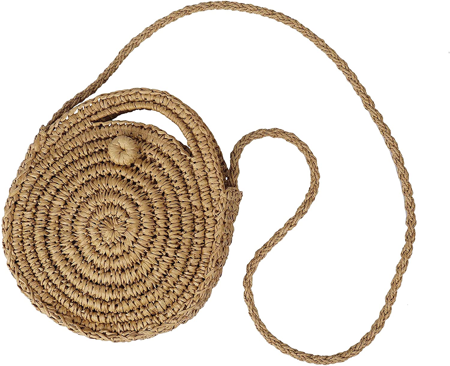 Price:$18.99 Straw Crossbody Bag Women Weave Shoulder Bag Round Summer Beach Purse and Handbags Boho Style for Travel, Date, and Vacation  Handbags   