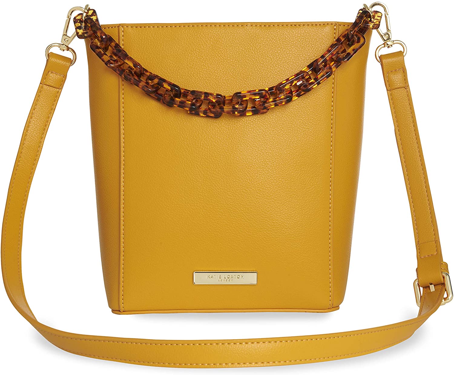 Price:$68.31 Katie Loxton Ayla Tortoiseshell Womens Vegan Leather Convertible Strap Shoulder Handbag Ochre  Handbags   