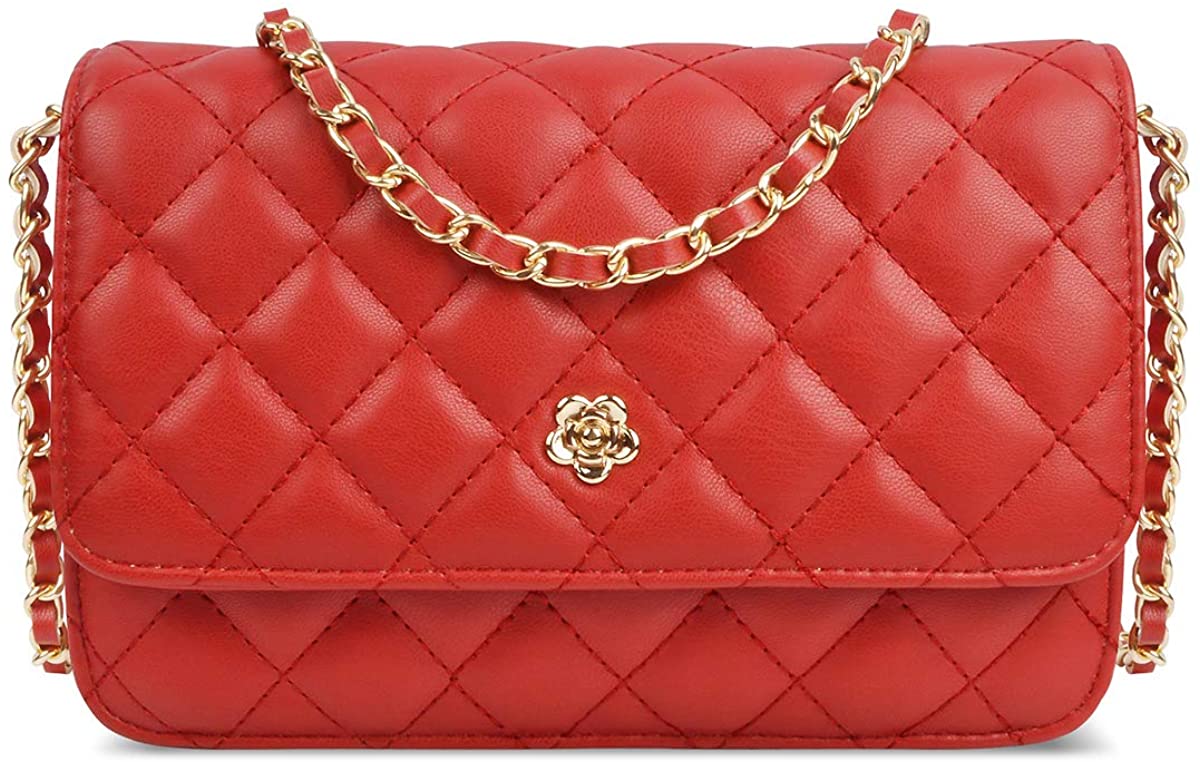 Price:$25.99 Fashion Crossbody Bag for Women, Ustyle Girl Chic Classic Party Work Travel Shoulder Bag with Chain Strap (red)  Handbags   