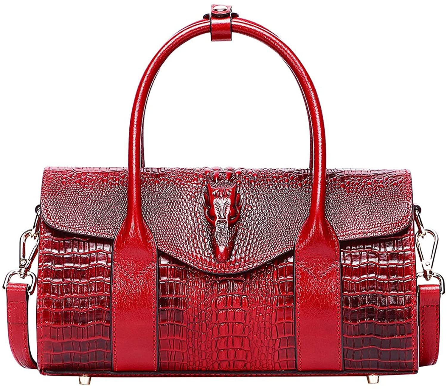 Price:$149.67 PIJUSHI Top Handle Handbags for Women Genuine Leather Crossbody Shoulder Bags Small Crocodile Purse(68003 Red Croco)  Handbags   