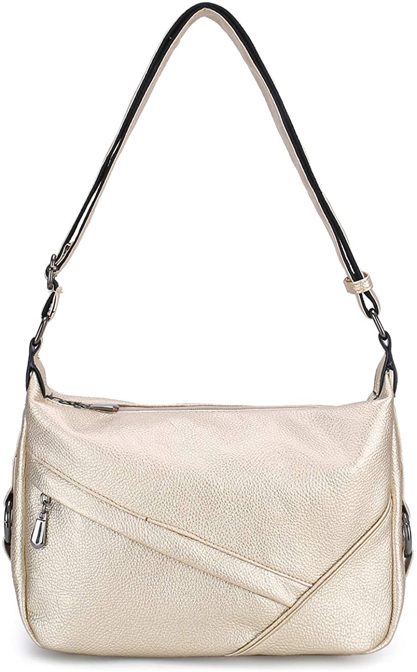 Price:$15.99    Women's Retro Sling Shoulder Bag from Covelin, Leather Crossbody Tote Handbag Gold  Clothing