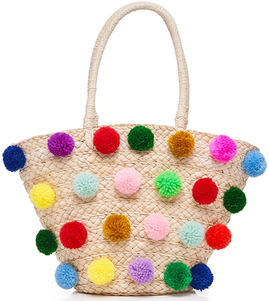 Price:$34.59    Womens Shoulder Bag, Shopping Travel Daily Large Woven Handbag Tote Bags Hobo Bag (D-Colorful)  Clothing