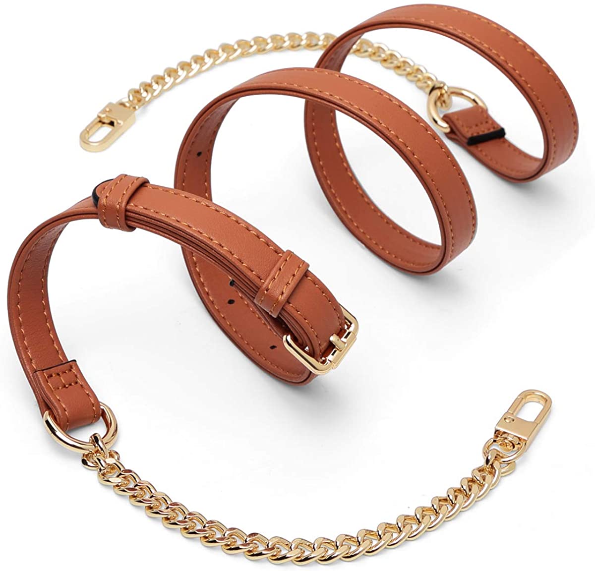 Price:$15.69 Women Leather Chain Belt Adjustable Shoulder Strap for Shoulder Bag Crossbody Purses  Handbags   