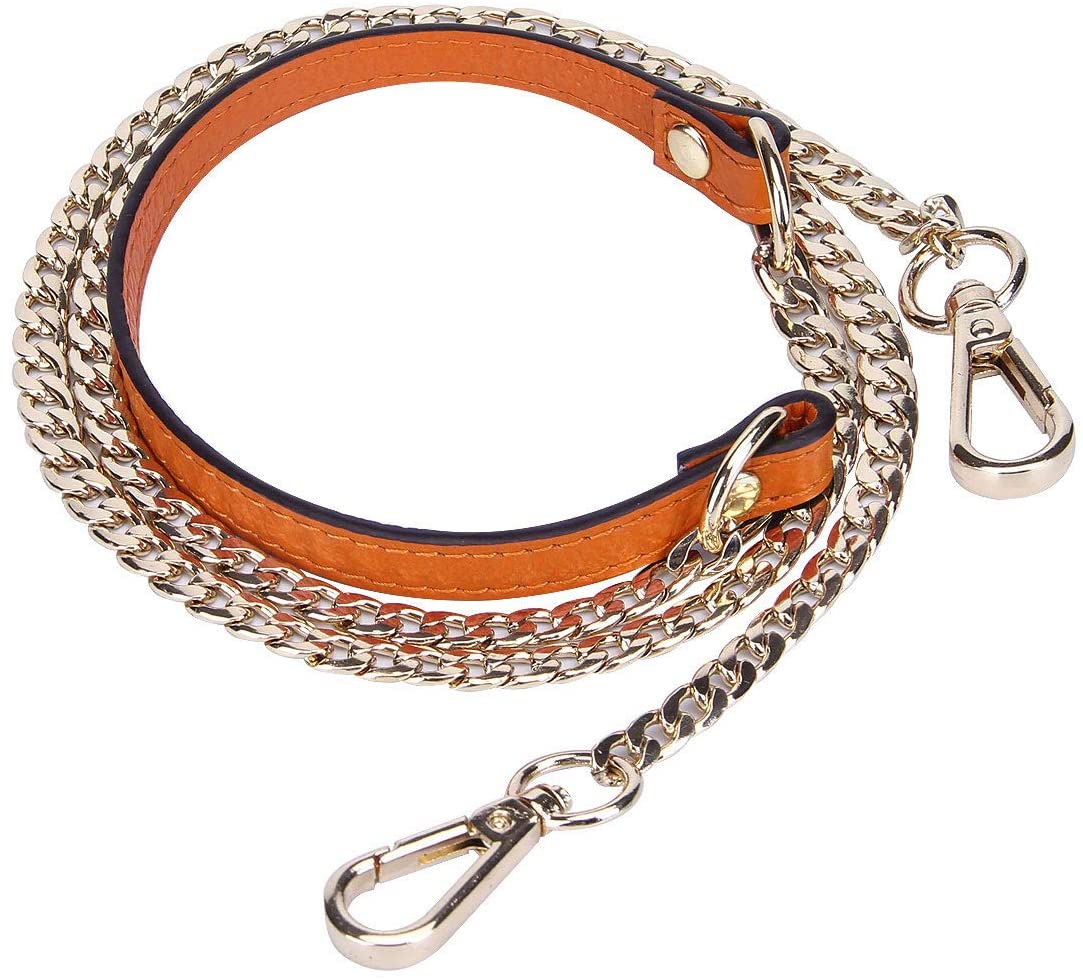 Price:$8.99    VanEnjoy 12MM Replacement Chain & Genuine Leather Shoulder Crossbody Straps for Handbags Purse Bags(Khaki)  Clothing