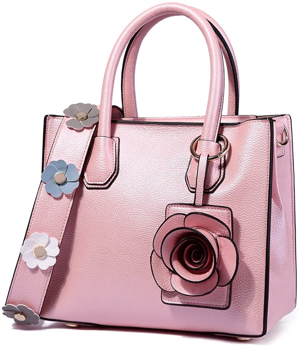 Price:$45.99    8610fen Women's Handbags Top Handle Satchel Shoulder Bags Tote Crossbody Bag,Pink  Clothing