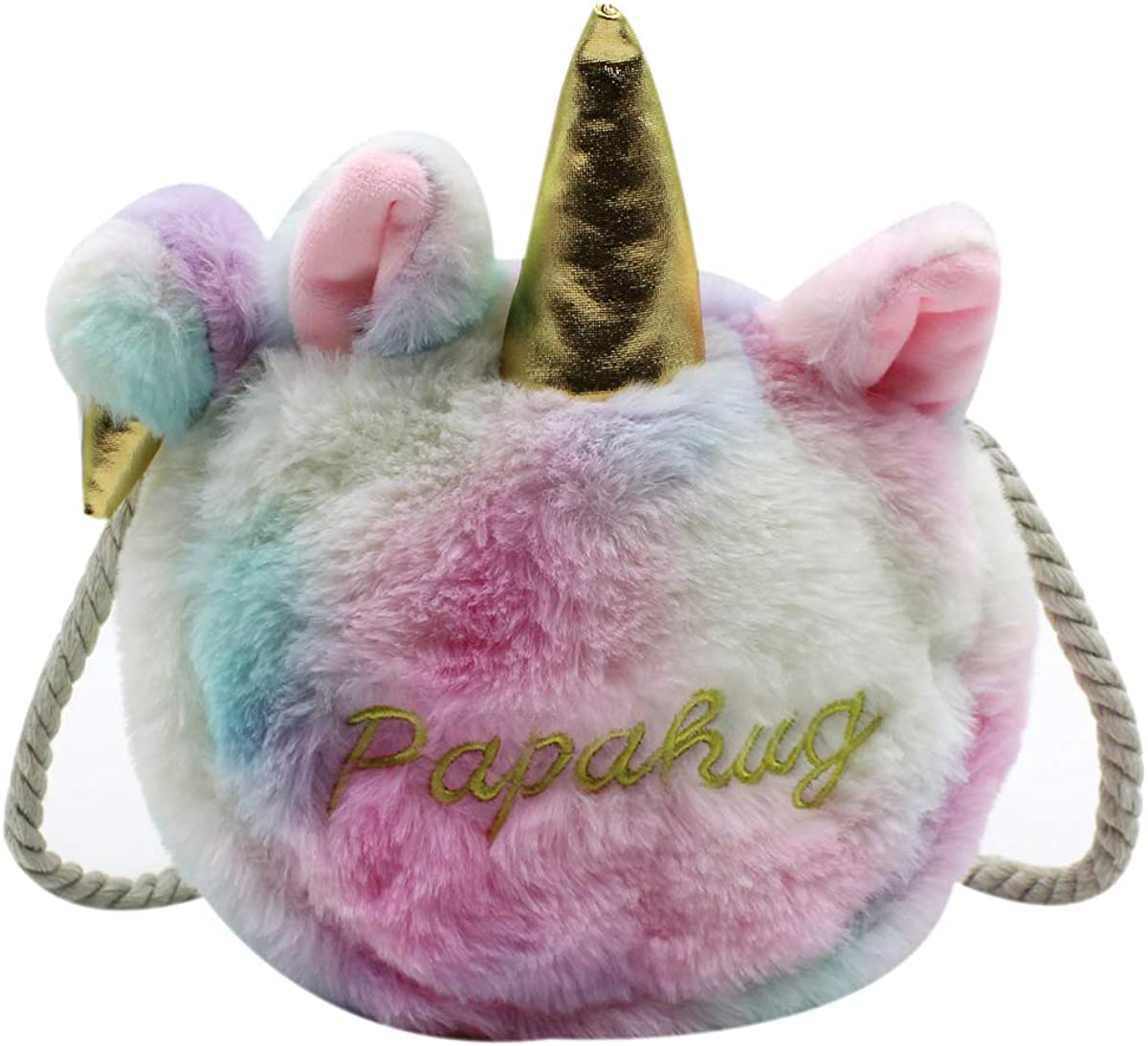 Price:$13.99 RARITYUS Crossbody Bag Cute Unicorn Soft Fluffy Plush?Shoulder Bag Small Pouch Handbag Gift for Girls Women  Handbags   
