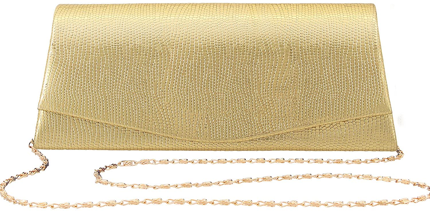 Price:$0.00 Gabrine Womens Evening Shoulder Bag Handbag Clutch Purse Shiny Soft Fabric Material for Wedding Prom Party(Light gold)  Handbags   