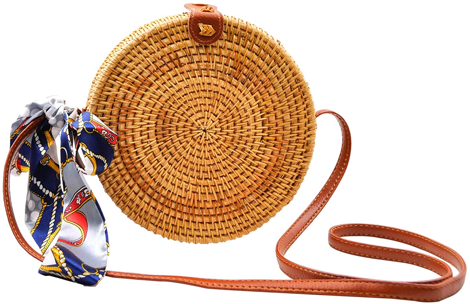 Price:$27.99 Rattan Bag (Leather Button(Large))  Handbags   