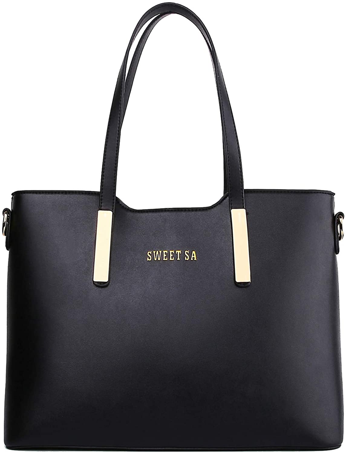 Price:$29.99    JHVYF Women Casual Pu Leather Shoulder Bag Top Handle Handbag Purse Black L  Clothing