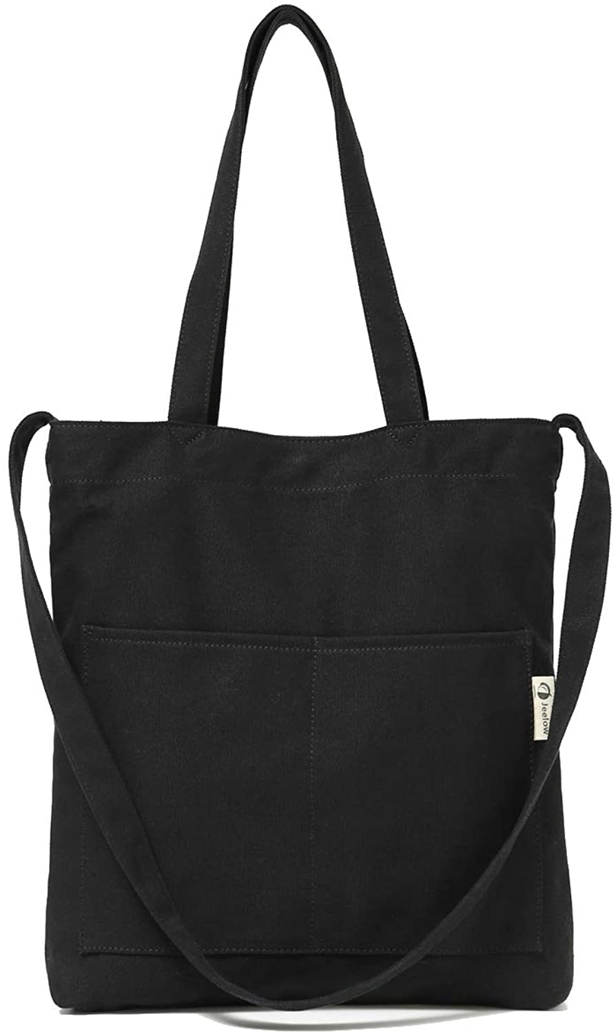 Price:$13.99    Canvas Tote Bag Shoulder Crossbody Handbag Lightweight For Men & Women School Shopping (Black)  Clothing