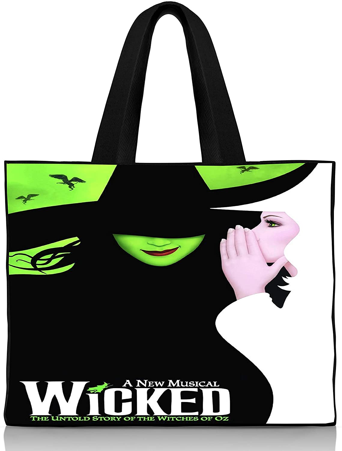 Price:$23.56    Wicked Broadway Musical Shoulder Handbags Canvas Tote Bag - 15.5 x 12.5 x 3.5 Inches  Clothing