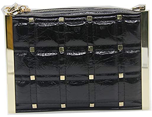 Price:$45.00 Crossbody Purse Handbag Women Wallet Single Shoulder Bag Metal Chain (Black)  Handbags   