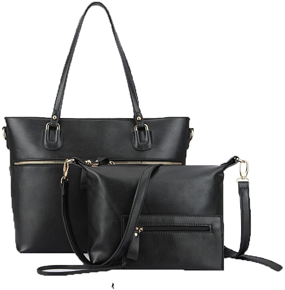 Price:$34.99    Zzfab 3 pcs Tote Bag Set Office tote bag-Black  Clothing