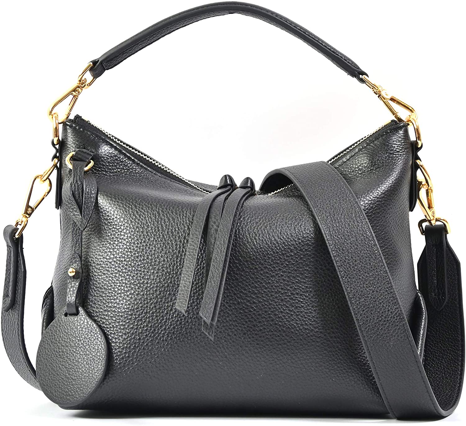 Price:$65.99    KZNI Genuine Leather Hobo Handbags，Crossbody Bag, Leather Handbags for Women Shoulder Bag ，fashionTotes bag,Top- Handle Bags，Large Khaki (Black)  Clothing