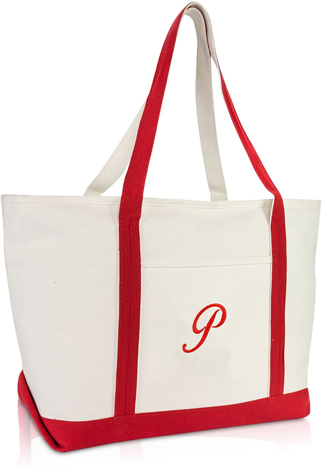 Price:$16.95    DALIX Premium Canvas Tote Bags Red Shoulder Bag Personalized Gifts P  Clothing