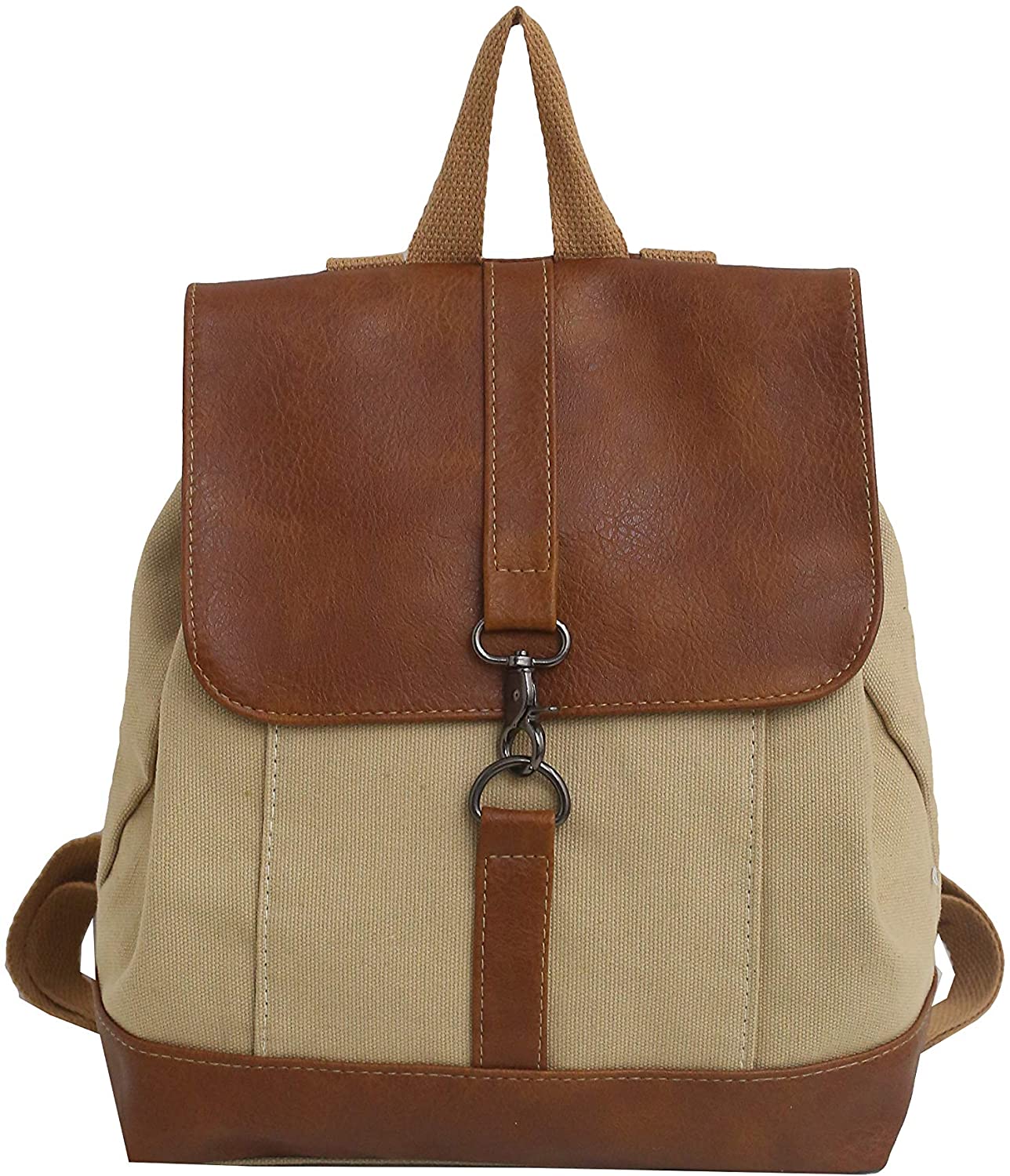 Price:$19.99    Women Backpack Purse, Small Fashion Shoulder Bag PU Canvas Anti-theft Rucksack (Brown)  Clothing