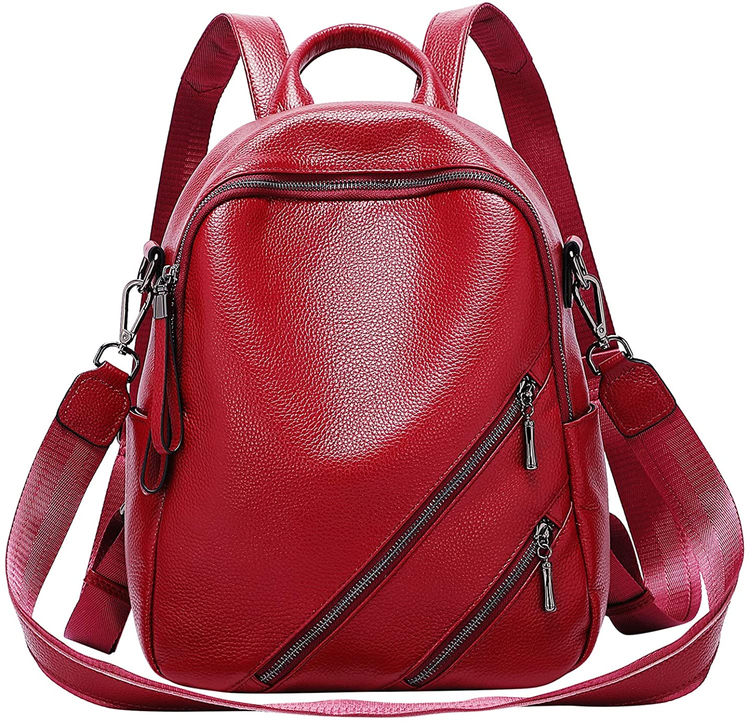 Price:$69.58    ALTOSY Soft Leather Backpack Purse For Women Convertible Casual Shoulder Bag Purse (S87 Red Wine)  Clothing