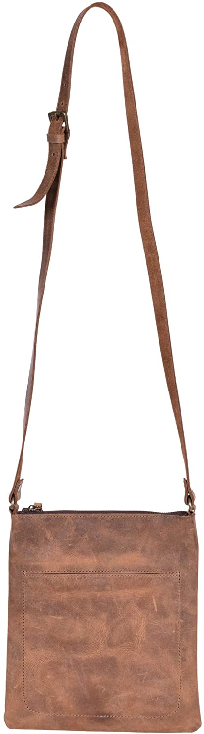 Price:$34.99    Rustic Vintage Style Handmade Brown Leather Crossbody shoulder Bags Purse Handbags For Women Crossover Cross Body Bag, Standard  Clothing