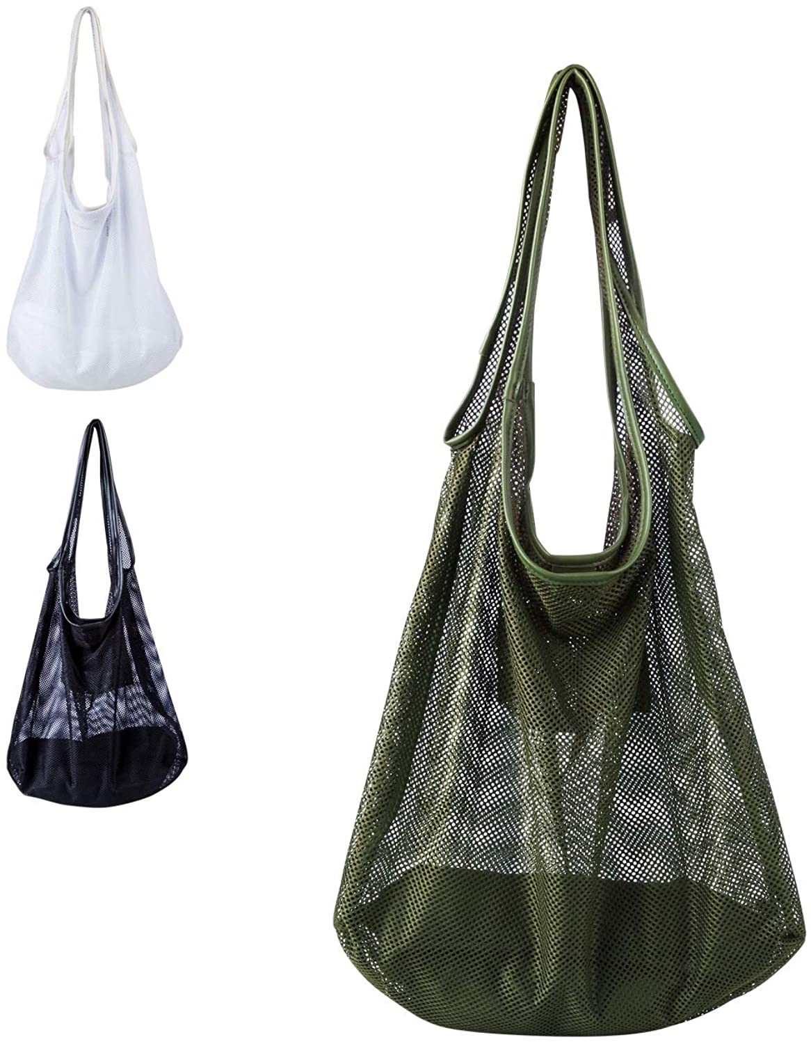 Price:$16.99    Mesh Tote Bag for Women, Mesh Beach Bags Casual Shoulder Purse Portable Handbag  Clothing