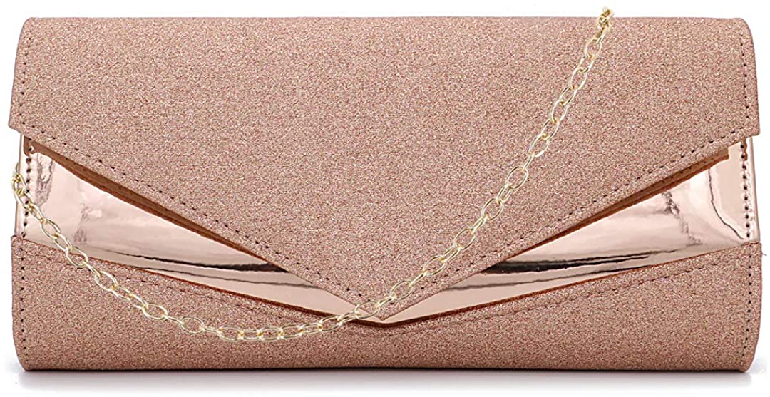 Price:$13.99 Gabrine Womens Shiny Sequins Evening Bag Lady Shoulder Bag Envelope Bag Handbag Clutch Purse for Wedding Prom Party(Champagne)  Handbags   