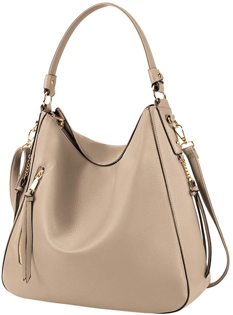 Price:$29.86    Hobo Handbags for Women Large Waterproof Leather Purses Ladies Tote Satchel Purse Shoulder Bag,Apricot  Clothing