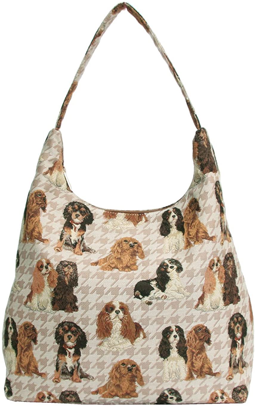 Price:$39.99    Signare Tapestry Hobo Shoulder bag slough purse for Women with Cavalier King Charles Spaniel Design (HOBO -KGCS)  Clothing