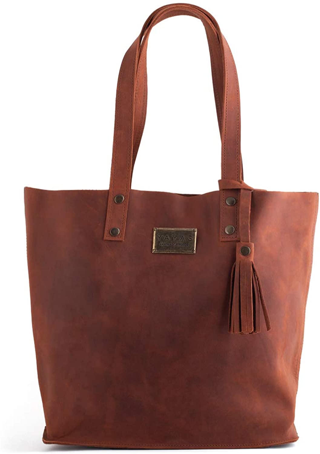 Price:$98.99    YAYAS Leather Napa Shedron Tote - Vintage Genuine Leather Purse - Shoulder Bag Handbag. HandMade (US-Bolsa Napa Petite Shedron)  Clothing