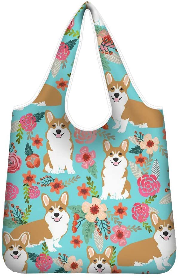 Price:$9.99    chaqlin Corgi Design Women Canvas Tote Handbags Casual Daily Purse Shoulder Shopper Work Bag  Clothing