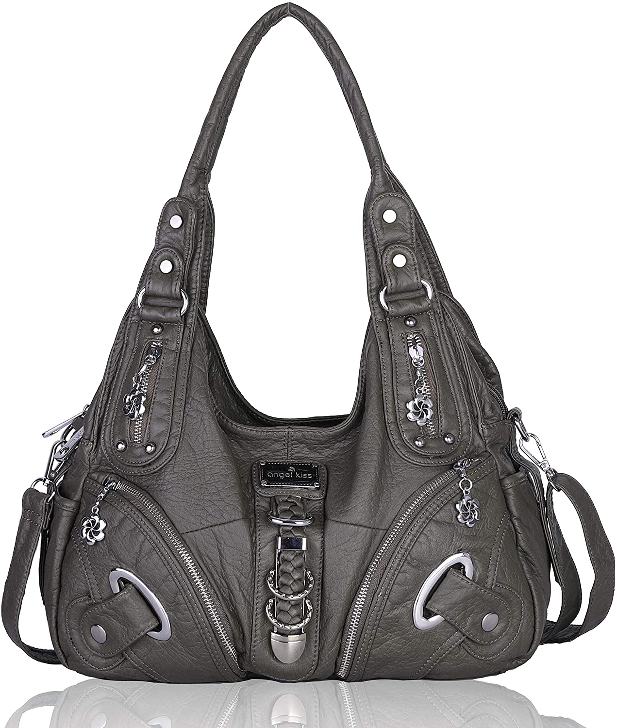 Price:$36.99    Angelkiss Hobo Purses and handbags for Women Satchel Handbag Women Purses Large Daily Shoulder Bags  Clothing