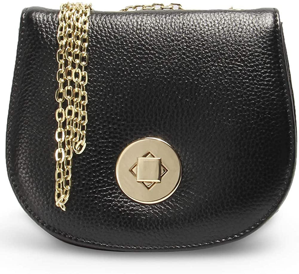Price:$21.99 Small Crossbody Bags for Women Ladies Designer Leather Shoulder Handbags Purse with Metal Chain Black  Handbags   