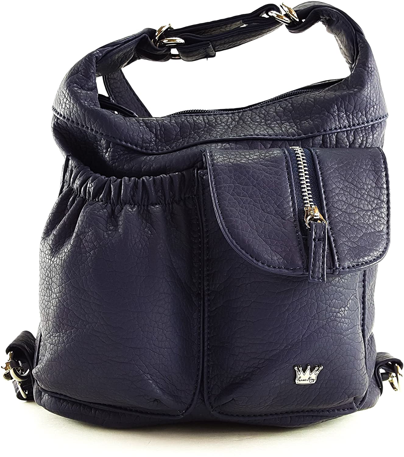 Price:$32.98    Purse King Mini Butterfly Convertible Purse (Backpack and Shoulder Bag) in Soft Vegan Leather (Navy Blue)  Clothing