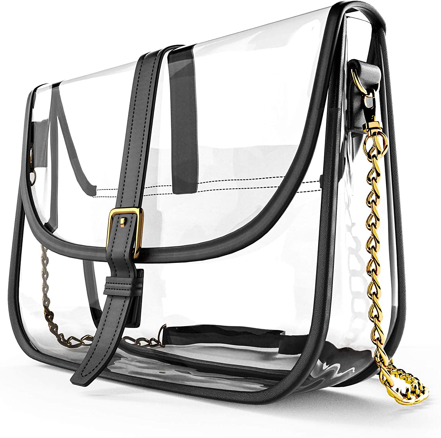 Price:$19.95    Clear Purse Stadium Approved Crossbody Bag Designer Clear Handbags for Women  Clothing