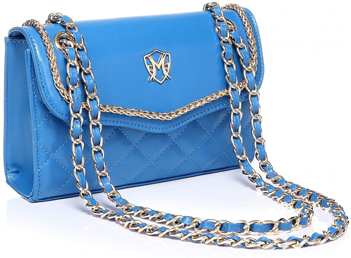 Price:$79.95 Greg Michaels Natalie in Royal Blue Real Nappa Leather Shoulder Purse Handbag  Handbags   