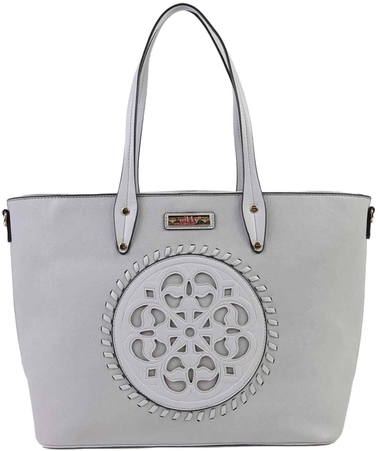 Price:$26.47    Nikky Women's Eco Leather Gray Shopper Bag, Large Compartment, Grey, One Size  Clothing