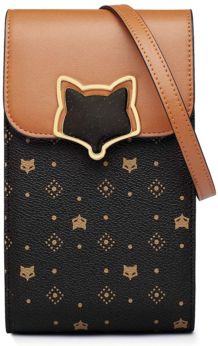Price:$41.99 iFOXER Small Crossbody Cell Phone Purse for Women Mini Messenger Shoulder Bag Wallet with Credit Card Slots (brown)  Handbags   