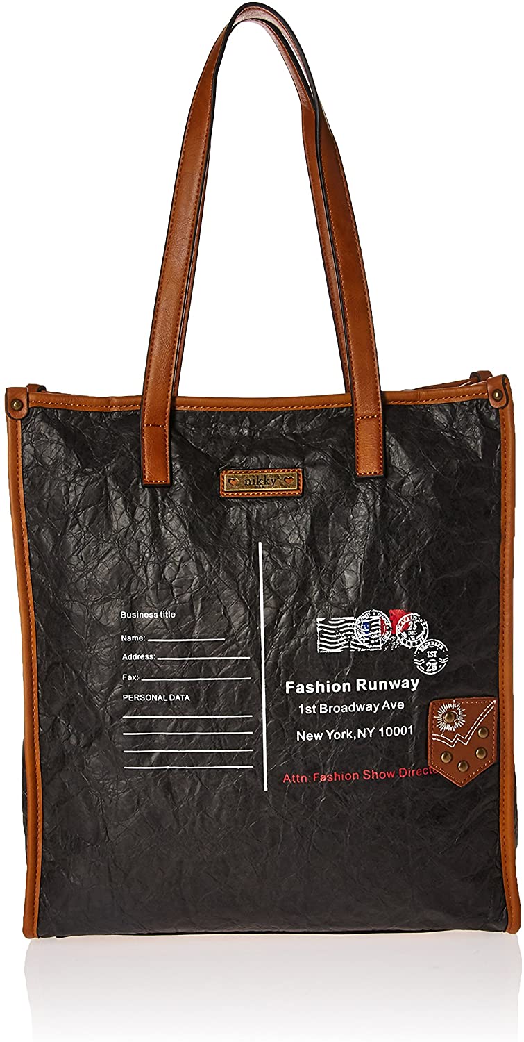 Price:$19.04    Nikky Women's Vintage Envelope Black Textured Shoulder Bag, One Size  Clothing