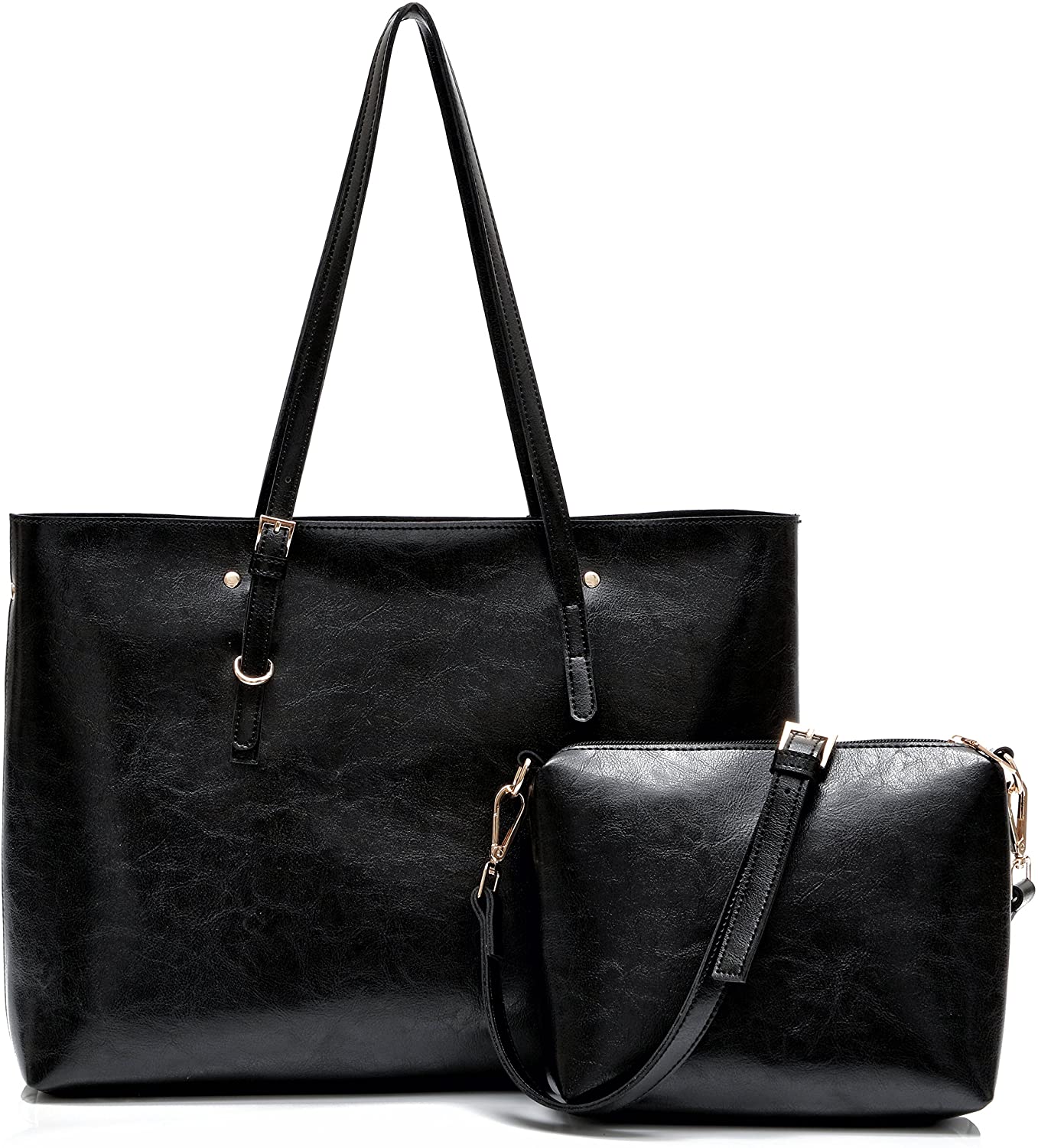 Price:$0.00    Ali Victory Large Satchel Shoulder Bag for Women Crossbody Handbag (Black - Set)  Clothing