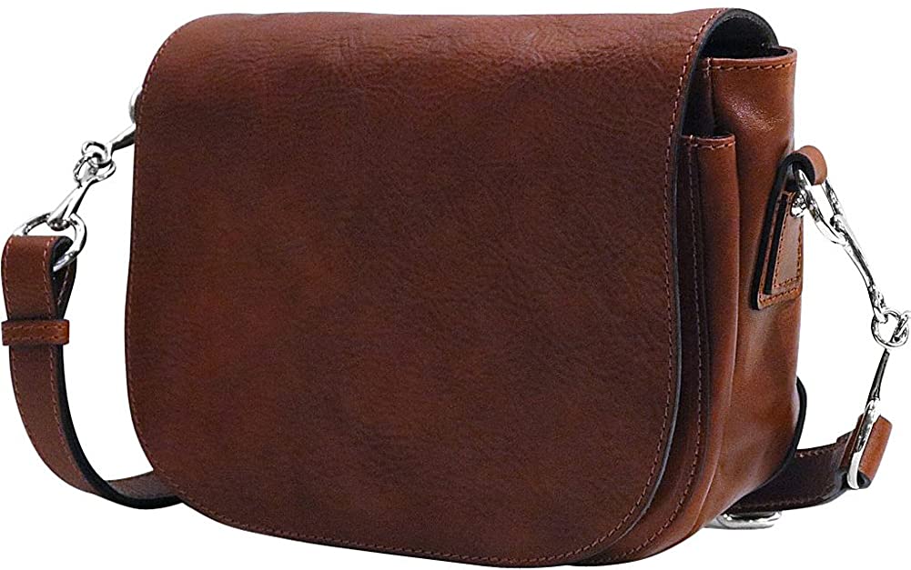 Price:$159.20 Floto Women's Roma Saddle Bag in Brown Italian Calfskin Leather - Handbag Shoulder Bag  Handbags   