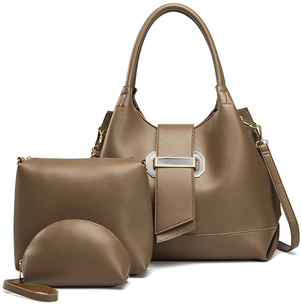Price:$38.99    YOQueen Women Handbags Fashion Tote Bags Shoulder Bag Top Handle Satchel Purse Set 3pcs (Gray)  Clothing