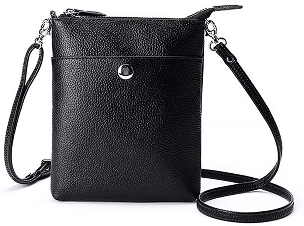 Price:$9.99 Small Vegan Leather Crossbody Cellphone Purse Wallet Travel Shoulder Bag Functional Multi Pockets For Women (Black)  Handbags   